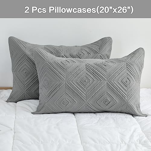 BOSOWOS Pillow Shams Standard Size Set of 2, Ultra Soft Breathable