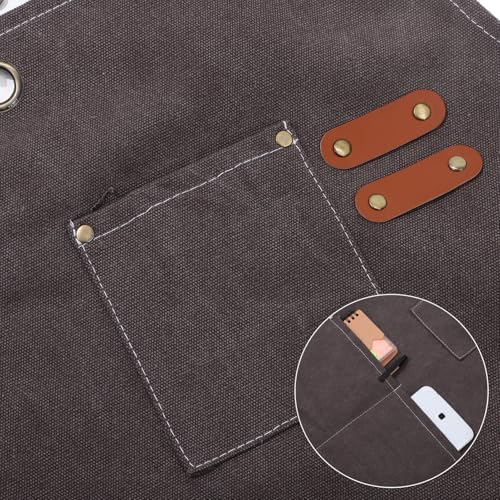 MAGICLULU Waterproof Oilproof Canvas Apron with Adjustable Neck Strap