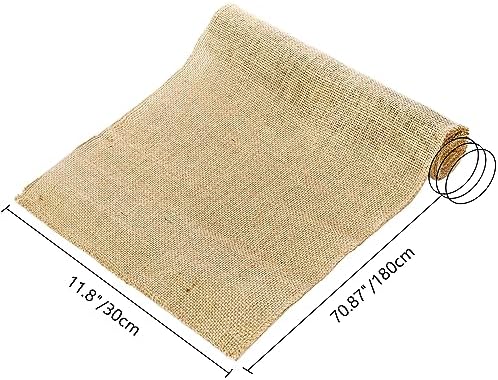 Tosnail 12 Pack 12" x 71" Burlap Table Runners, Rustic Jute Fabric
