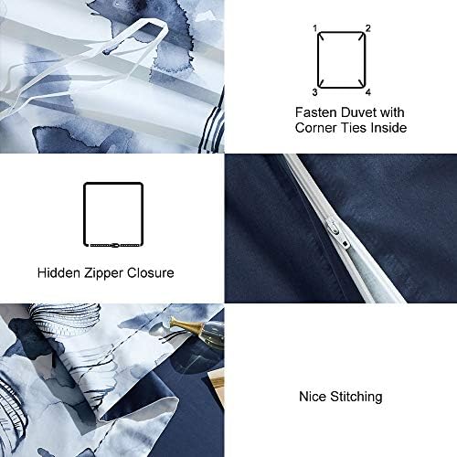 MILDLY Cotton Queen Duvet Cover Pillow Shams 3 Pieces Set Designed