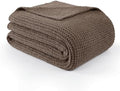 WDCOZY Taupe Waffle Throw Blanket for Couch Bed, Reversible Super Soft