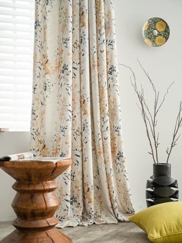 Linen Curtains 63 Inch Length 1 Panel Back Tab Boho Drape Semi