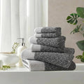 Madison Park Hayden 6 Piece Bath & Hand Towel Set, 550 GSM, Charcoal