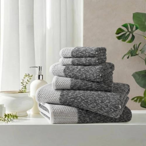 Madison Park Hayden 6 Piece Bath & Hand Towel Set, 550 GSM, Charcoal