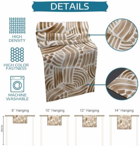 Brown Striped Table Mats Set of 6 with Table Runner 90 Inches