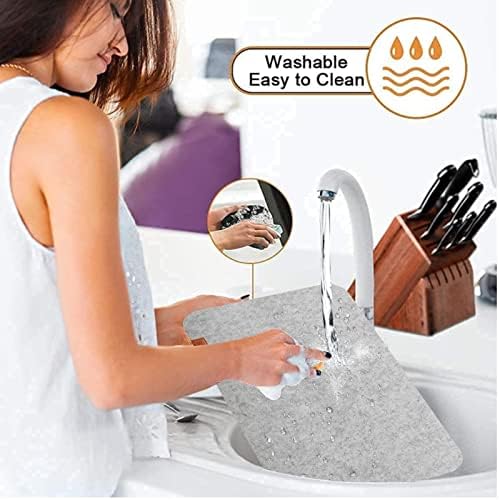 Felt Place Mats Sets of 6, Felt Placemat Coaster Cutlery Bag,Heat