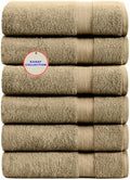 KAHAF COLLECTION 100% Cotton Bath Towels, 24x48 Pack of 6 Towels
