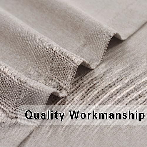 UPOPO Beige Curtains Linen Textured 84 inches Long Privacy Semi Sheer