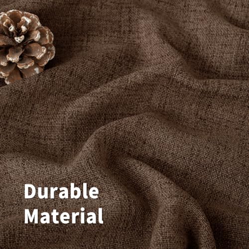 BGment 96 Inches Long Brown Linen Curtains for Living Room 2 Panels