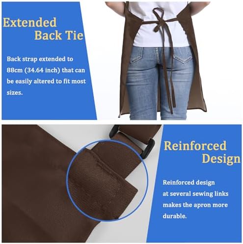 4 Pack Chef Apron, Adjustable Apron with 2 Pockets, Unisex