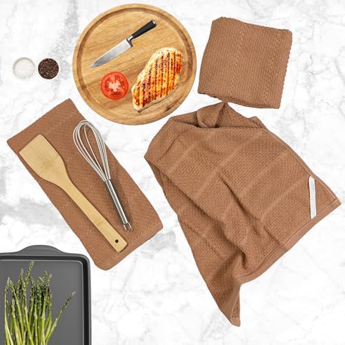 Beige Clay Peach Blush Tan Pink Kitchen Hand Dish Towels: Oversized