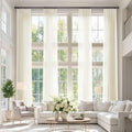 120in Long Linen Light Filtering Curtains 2 Panels 50"Wx120L Beige