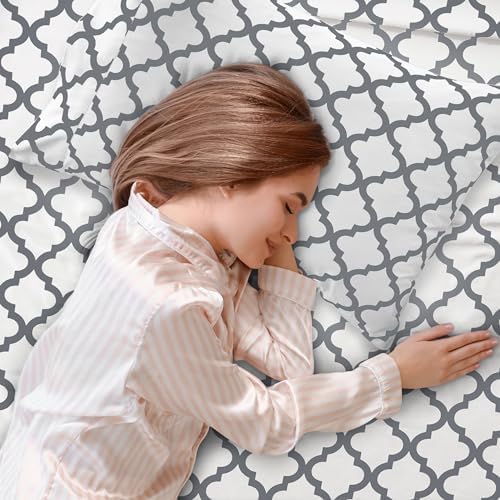 LUX Décor Quatrefoil Twin XL Sheet Set - Ultra-Soft Microfiber Bed