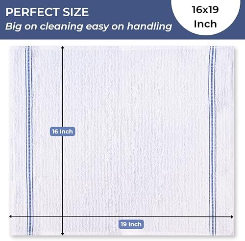 White Cotton Bar Towels For Kitchen - Rags For Bartenders - Bulk