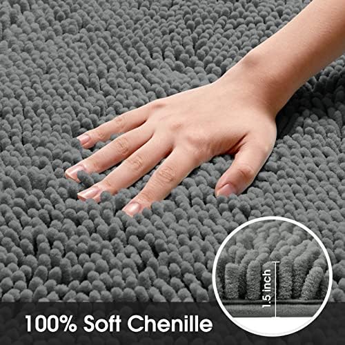 HOMEIDEAS Bathroom Rug Runner Grey 20x60 inch, Ultra Soft and