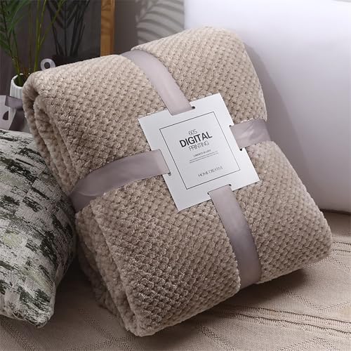 Flannel Fleece Blanket,Solid Color Warm Comfy Sofa Blankets,Fuzzy