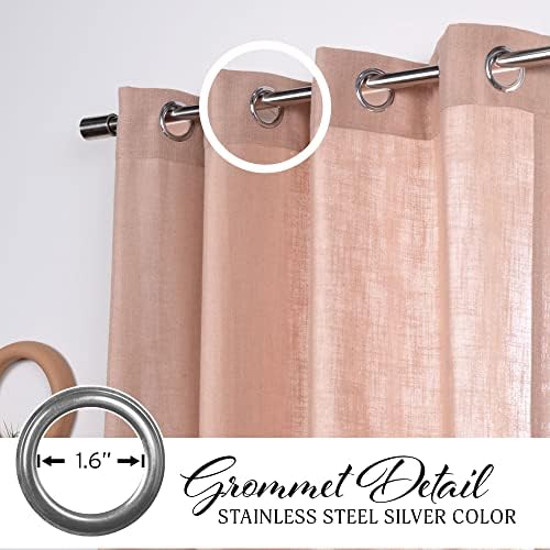 Home Fashion Linen Blend Curtains - Stainless Steel Nickel Grommet Top
