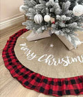 AISENO 48 Inch Red and Black Buffalo Plaid Tree Skirt