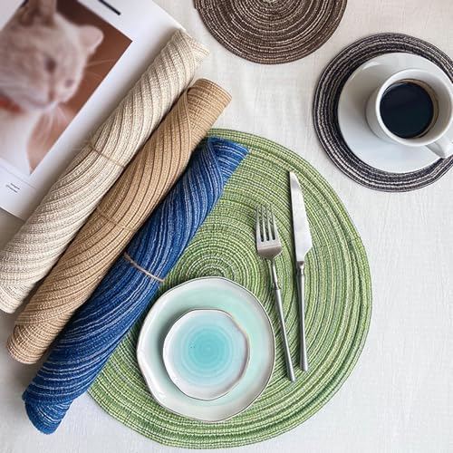 Beydodo Placemats Set of 8, Dining Table Mat Cotton Washable Indoor
