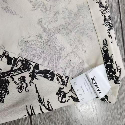 XTMYI Table Runners 90 + Inches Long Farmhouse Decor, Black and Cream