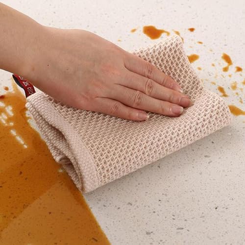 Microfiber Cleaning Cloth, 6 Pack Waffle Weave 100% Cotton Reusable