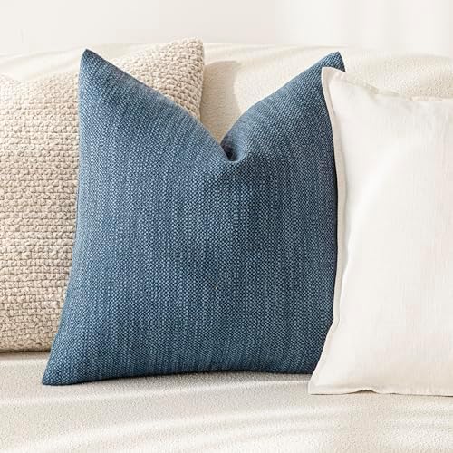 Foindtower Set of 2 Decorative Textured Burlap Linen Throw Pillow