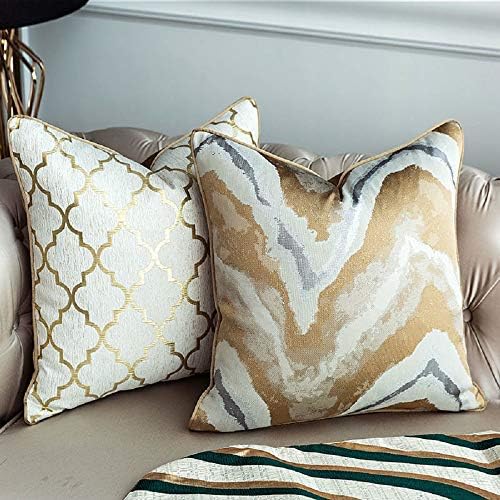 Gold Decorative Throw Pillow Covers,20x20, Modern