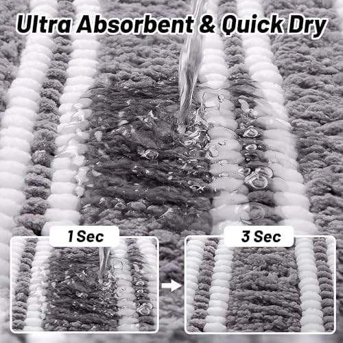 Bathroom Rugs Non Slip Washable 24x17, Ultra Soft Super Absorbent Bath