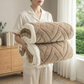 King Size Soft Cozy Sherpa Blanket,Tan Fleece Throw,108"x90"