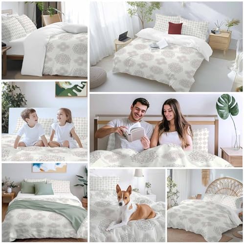 3 Piece Vintage Bohemia Duvet Cover Set Full Size, Microfiber