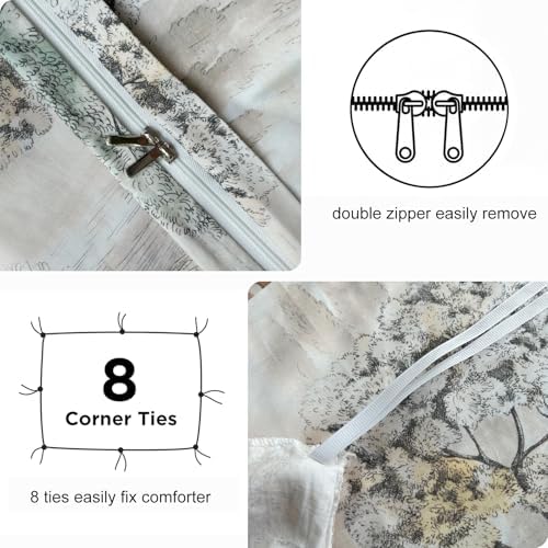 Bedding_Dreamer King Duvet Cover Set, 3-Piece 100% Cotton Twill