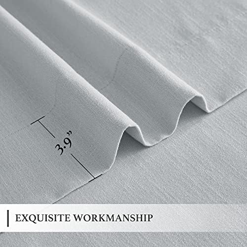 RYB HOME Faux Linen Living Room Curtains, Light Filter Privacy Pinch
