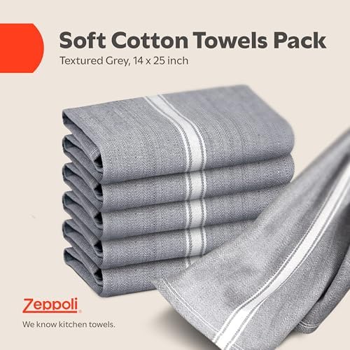 Zeppoli Classic Kitchen Towels - 15 Pack 100% Natural Cotton Towel