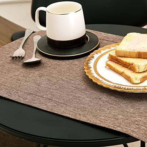 Mebakuk Linen Farmhouse Table Runner Large Burlap Style Soft and
