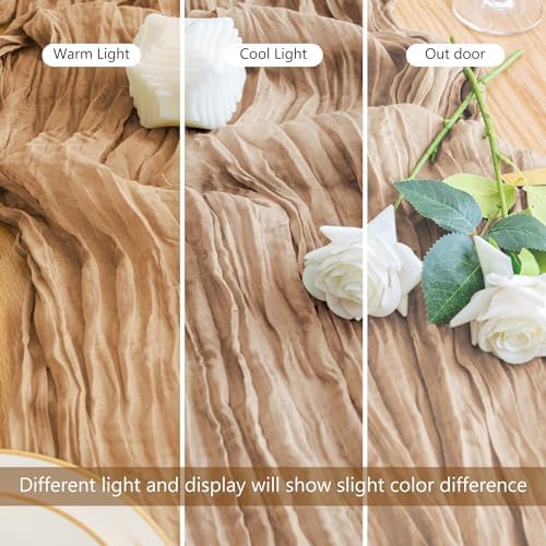 Cheesecloth Table Runner 10FT 6Pcs Nude Boho Gauze Rustic Sheer