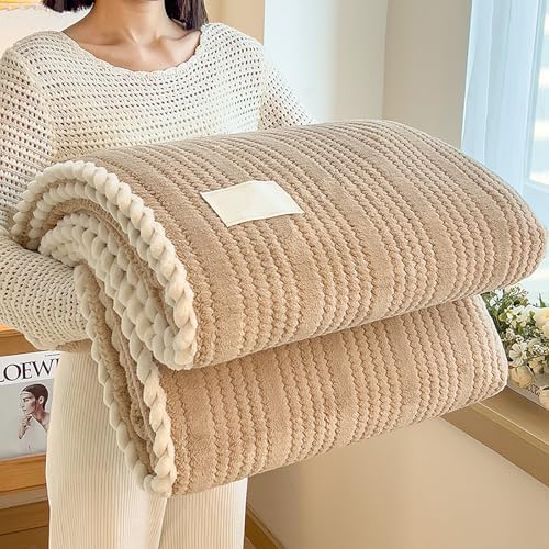 Sherpa Fleece Throw Blanket,Super Soft Throw Blanket Coral,Plush Fuzzy