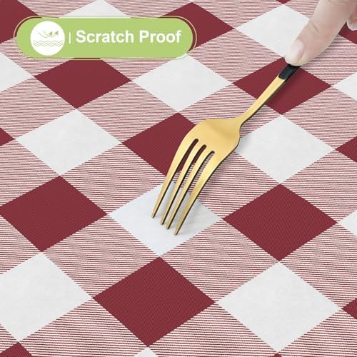 Smiry Christmas Table Cloth, Flannel Backed Vinyl Tablecloth, 60"x120"