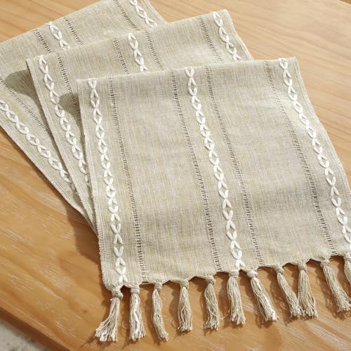 Wracra Rustic Linen Table Runner, Coffee Table Runners 90 inches Long