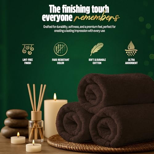 Pearl Linens Pack of 24 100% Cotton Hand Towels, Salon Towels for Spa