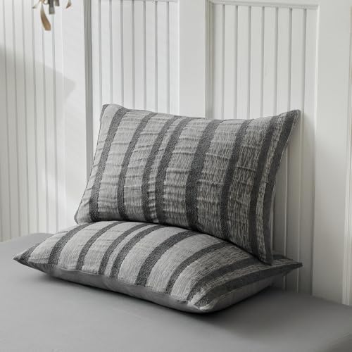 Grey Pinstripes Duvet Cover Set
