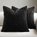 Throw Pillow Covers Set of 2, Faux Wool Pillow Covers 18x18 for Living