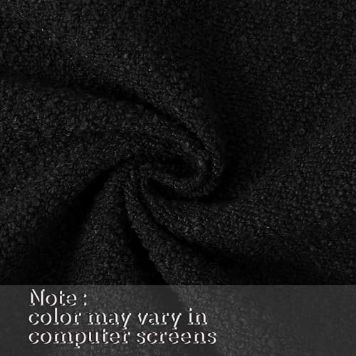 Jeneoo Black Decorative Square Thick Throw Pillow Covers Boucle Couch