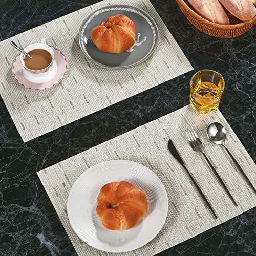 Zupro Placemats Set of 4 Woven PVC 18"x12" for Indoor/Outdoor