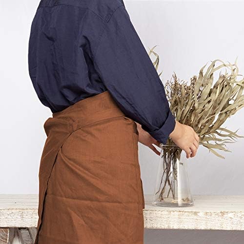 ATLINIA 100% Linen Apron for Women Men Apron for Kitchen Cooking