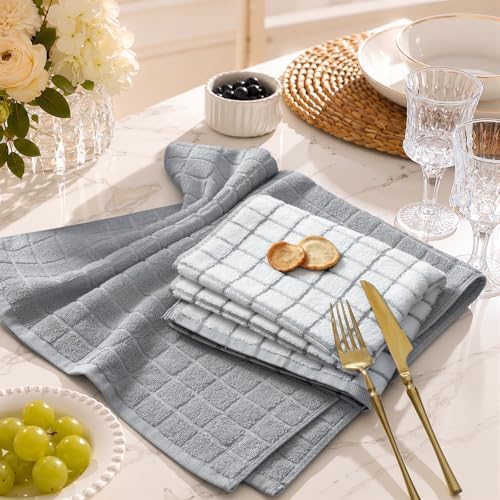 Kitinjoy Premium Kitchen Towels (16"x 28", 4 Pack), Large 100% Cotton