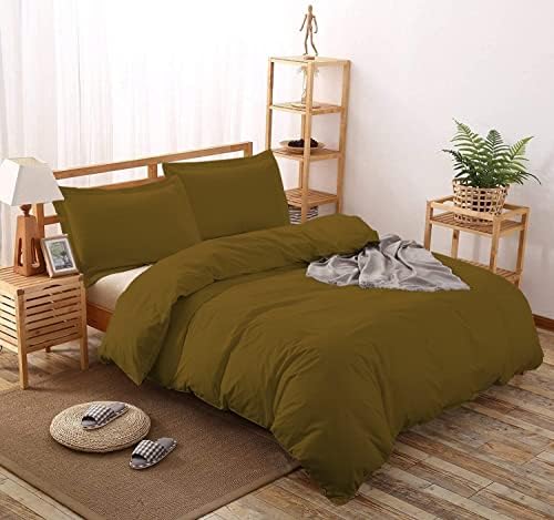 3Pcs Duvet Cover Set Zipper Closer & Corner Ties,100% Egyptian Cotton
