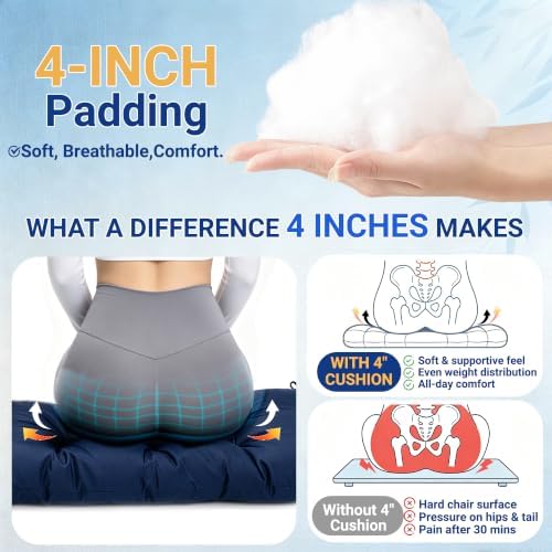 Outdoor Wicker Chair Cushions Set of 3, Waterproof Patio Furniture