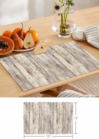 Rustic Wooden Board Table Runner and Placemats Set of 4 Farmhouse