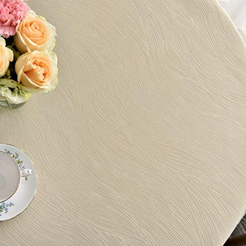maxmill Round Jacquard Tablecloths Swirl Design Spillproof Wrinkle