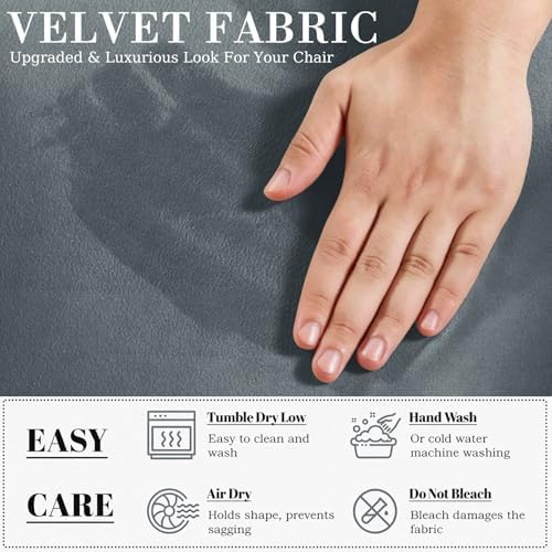 YEMYHOM Real Velvet Dining Chair Covers Set of 4, Stretch Parsons
